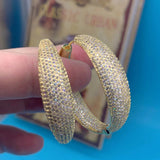 Luxury Multicolor Gemstone Earring Full mirco paved Women Wedding Party Jewelry - Gemstone Gold
