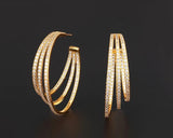 Luxury Multicolor Gemstone Earring Full mirco paved Women Wedding Party Jewelry - Gemstone Gold
