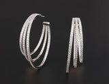 Luxury Multicolor Gemstone Earring Full mirco paved Women Wedding Party Jewelry - Gemstone Gold