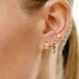 Luxury Needle Leopard Animal Hoop Earrings 18K Gold for Women Jewelry - Gemstone Gold