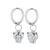 Luxury Needle Leopard Animal Hoop Earrings 18K Gold for Women Jewelry - Gemstone Gold