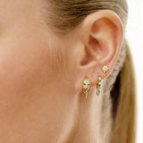 Luxury Needle Leopard Animal Hoop Earrings 18K Gold for Women Jewelry - Gemstone Gold