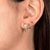 Luxury Needle Leopard Animal Hoop Earrings 18K Gold for Women Jewelry - Gemstone Gold