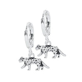 Luxury Needle Leopard Animal Hoop Earrings 18K Gold for Women Jewelry - Gemstone Gold