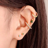 Luxury Needle Leopard Animal Hoop Earrings 18K Gold for Women Jewelry - Gemstone Gold