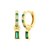 Luxury Needle Leopard Animal Hoop Earrings 18K Gold for Women Jewelry - Gemstone Gold