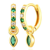 Luxury Needle Leopard Animal Hoop Earrings 18K Gold for Women Jewelry - Gemstone Gold