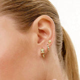 Luxury Needle Leopard Animal Hoop Earrings 18K Gold for Women Jewelry - Gemstone Gold