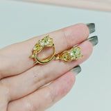 Luxury Needle Leopard Animal Hoop Earrings 18K Gold for Women Jewelry - Gemstone Gold