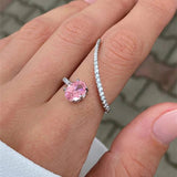 Luxury Paved Dazzling Zircon Ring for Women Wedding Geometric Party Jewelry - Gemstone Gold