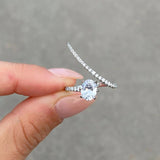 Luxury Paved Dazzling Zircon Ring for Women Wedding Geometric Party Jewelry - Gemstone Gold