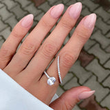 Luxury Paved Dazzling Zircon Ring for Women Wedding Geometric Party Jewelry - Gemstone Gold