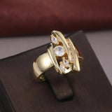Luxury Stylish Gold Ring Female Engagement Promise Women Jewelry - Gemstone Gold