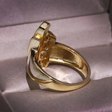 Luxury Stylish Gold Ring Female Engagement Promise Women Jewelry - Gemstone Gold