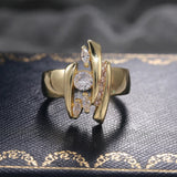 Luxury Stylish Gold Ring Female Engagement Promise Women Jewelry - Gemstone Gold