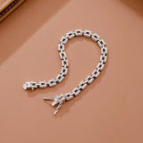 Luxury Tank Chain Moissanite Bracelet for Women Party Wedding Jewelry - Genuine - Gemstone