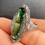 Luxury Vintage Gemstone Ring Women Anniversary Jewelry - Gemstone Gold