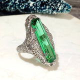 Luxury Vintage Gemstone Ring Women Anniversary Jewelry - Gemstone Gold