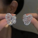 Luxury Zircon Bridal Dangle Drop Earrings for Women Wedding Party Jewelry - Gemstone Gold