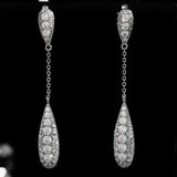 Luxury zircon long drop earrings women party accessories jewelry - Gemstone Gold