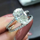 Luxury Zircon Water Drop Ring Engagement Women Wedding Party Jewelry - Gemstone Gold