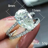 Luxury Zircon Water Drop Ring Engagement Women Wedding Party Jewelry - Gemstone Gold