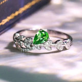 Luxury Zircon Water Drop Ring Engagement Women Wedding Party Jewelry - Gemstone Gold