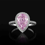 Luxury Zircon Water Drop Ring Engagement Women Wedding Party Jewelry - Gemstone Gold