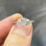 Luxury Zircon Water Drop Ring Engagement Women Wedding Party Jewelry - Gemstone Gold