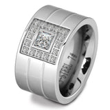 Luxury Zircon Women's Finger Ring Polished Wedding Jewelry for Party - Gemstone Gold