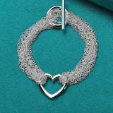 Multi Layer Heart Jewelry Set Necklace Bracelet Ring For Women Engagement - Gemstone Gold