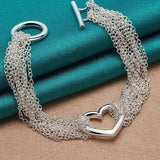 Multi Layer Heart Jewelry Set Necklace Bracelet Ring For Women Engagement - Gemstone Gold