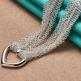 Multi Layer Heart Jewelry Set Necklace Bracelet Ring For Women Engagement - Gemstone Gold