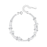 Multilayer Lucky Bead Bracelets 925 Sterling Woman Charm Party Jewelry - Gemstone Gold