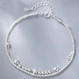 Multilayer Lucky Bead Bracelets 925 Sterling Woman Charm Party Jewelry - Gemstone Gold