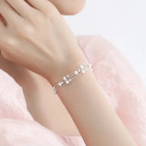 Multilayer Lucky Bead Bracelets 925 Sterling Woman Charm Party Jewelry - Gemstone Gold