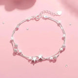 Multilayer Lucky Bead Bracelets 925 Sterling Woman Charm Party Jewelry - Gemstone Gold