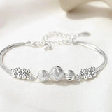Multilayer Silver Beads Bracelets For Women Luxury Wedding Jewelery - Gemstone Gold