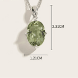 Natural Amethyst Gemstone Pendant Necklace Green Women Silver Fine Jewelry - Gemstone Gold