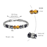 Natural Stone Beaded Bracelet For Women Men Tiger Eye Bracelets Jewelry - Gemstone Gold