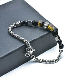 Natural Tiger Eye Bead Bracelet Women Men Gift Jewelry - Gemstone Gold