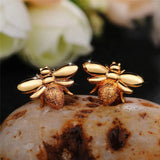 Pearl Bee Stud Earrings Cute Animal Earrings Daily Wear Women Jewelry - Gemstone Gold