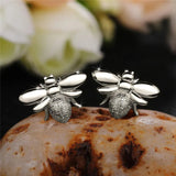 Pearl Bee Stud Earrings Cute Animal Earrings Daily Wear Women Jewelry - Gemstone Gold