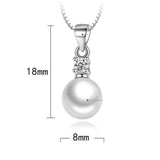 Pearl Round Pendant Necklace Wedding Ladies Jewelry Zircon For Women - Gemstone Gold