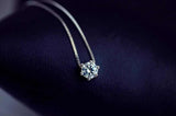 Princess Six Claw Gemstone 925 Sterling Silver Necklace AAA CZ Mosaic Zircon Choker - Genuine - Gemstone