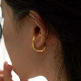 Punk Non - Piercing Cuff Earrings for Women Ear Clip Earring Jewelry Party - Gemstone Gold