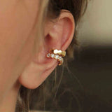 Punk Non - Piercing Cuff Earrings for Women Ear Clip Earring Jewelry Party - Gemstone Gold