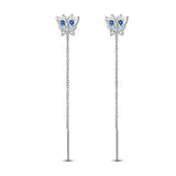 Purple Butterfly Earrings Women Party 925 Sterling Silver Charm Jewelry - Gemstone Gold