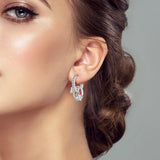 Purple Butterfly Earrings Women Party 925 Sterling Silver Charm Jewelry - Gemstone Gold