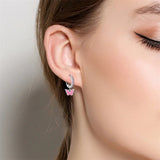 Purple Butterfly Earrings Women Party 925 Sterling Silver Charm Jewelry - Gemstone Gold